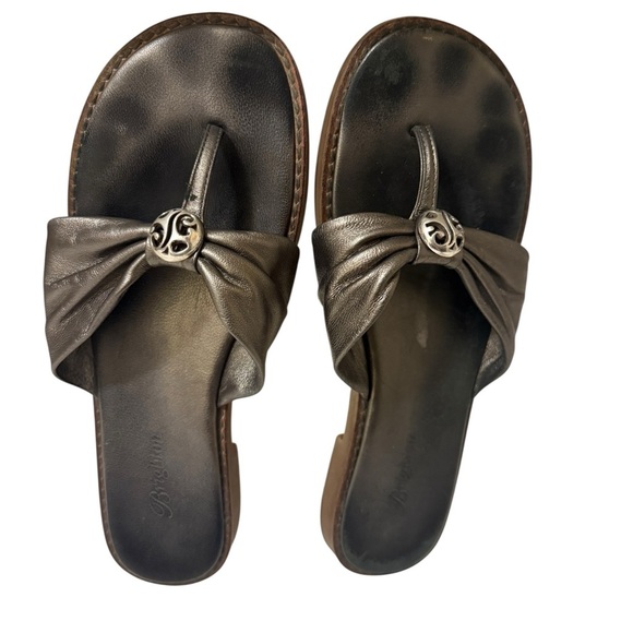 Brighton Party Metallic Grey Thong Slide Sandal Size - Picture 6 of 9